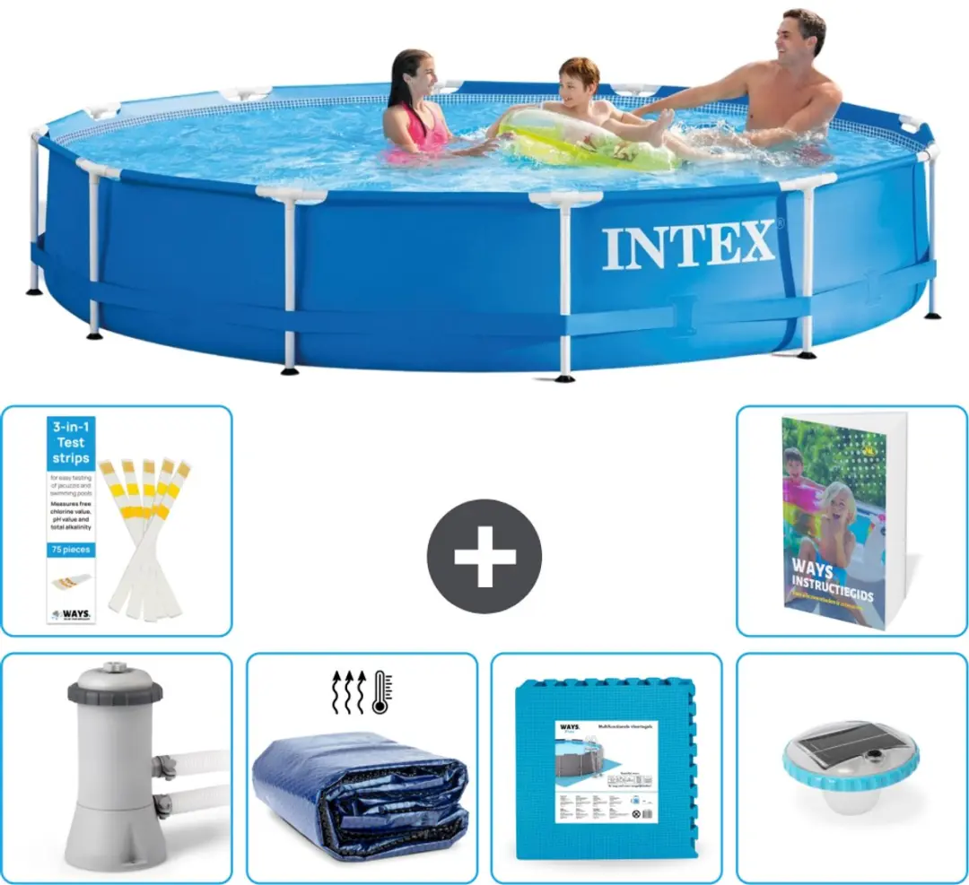 Intex 28212GN-Blauw Rond Frame Zwembad 366x76cm