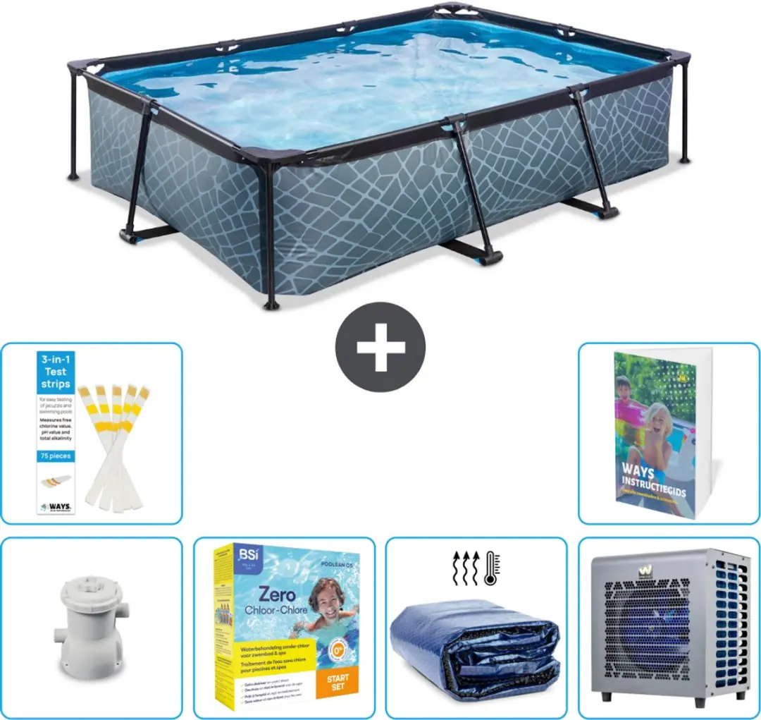 EXIT Toys Stone Frame Zwembad 300x200x65cm