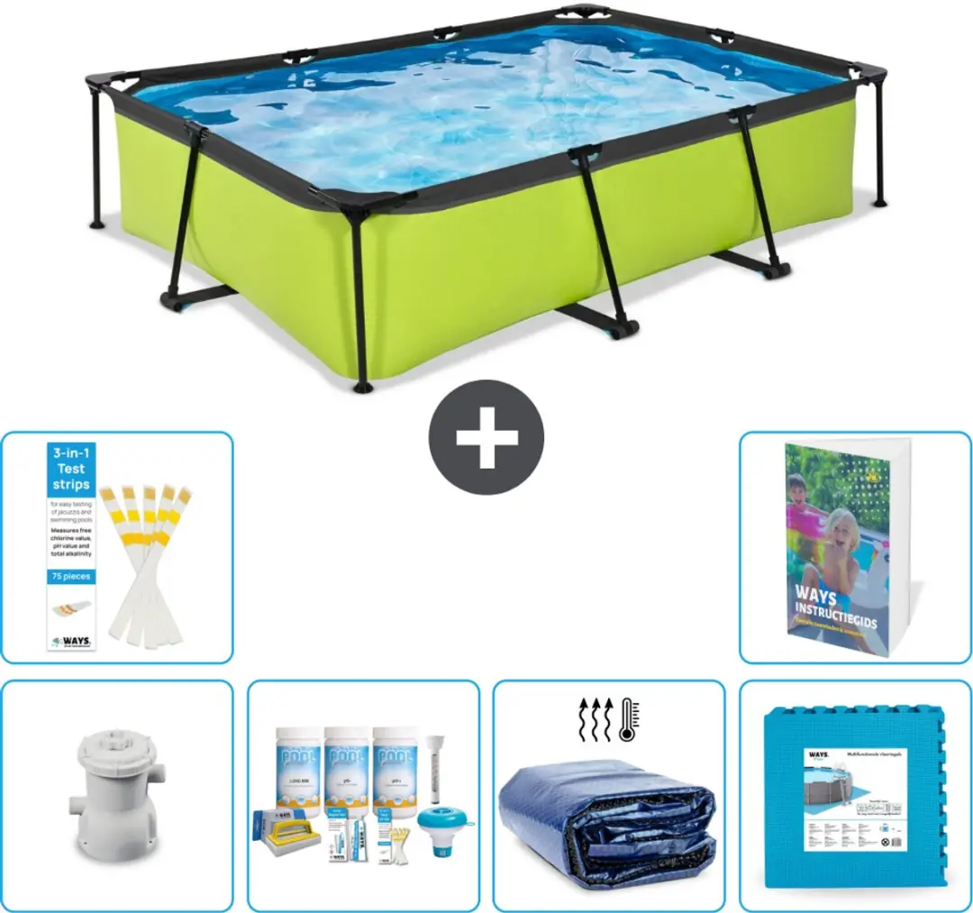 EXIT Toys Lime Frame Zwembad 300x200x65cm