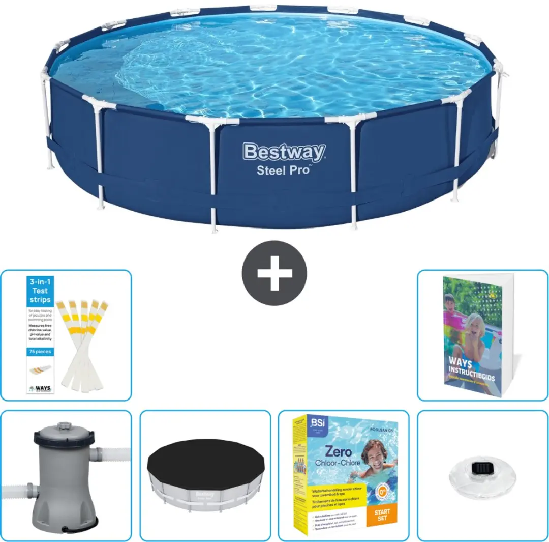 Bestway Steel Pro Zwembad 396x84cm Blauw