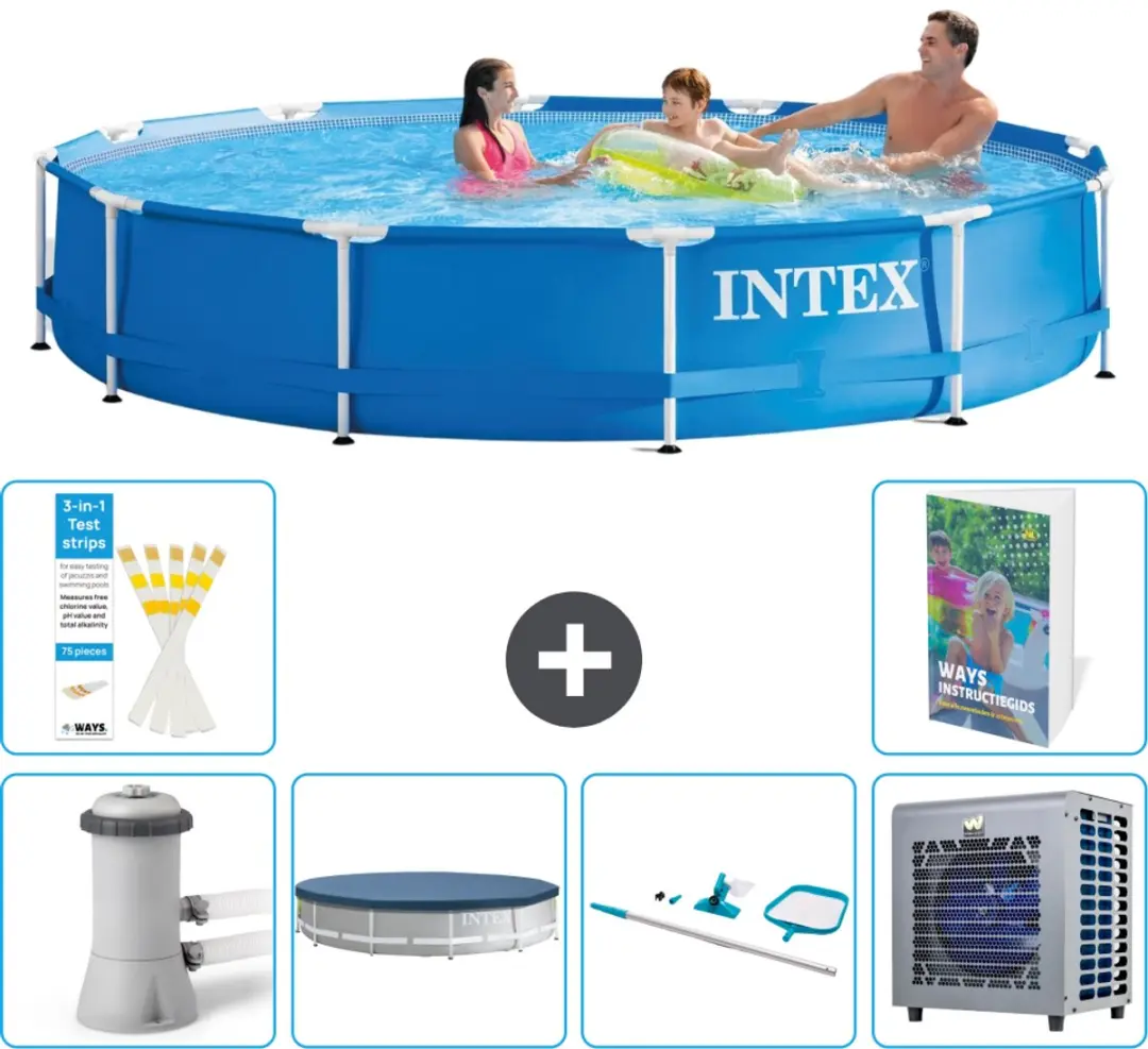 Intex 28212GN-Blauw Rond Frame Zwembad 366x76cm