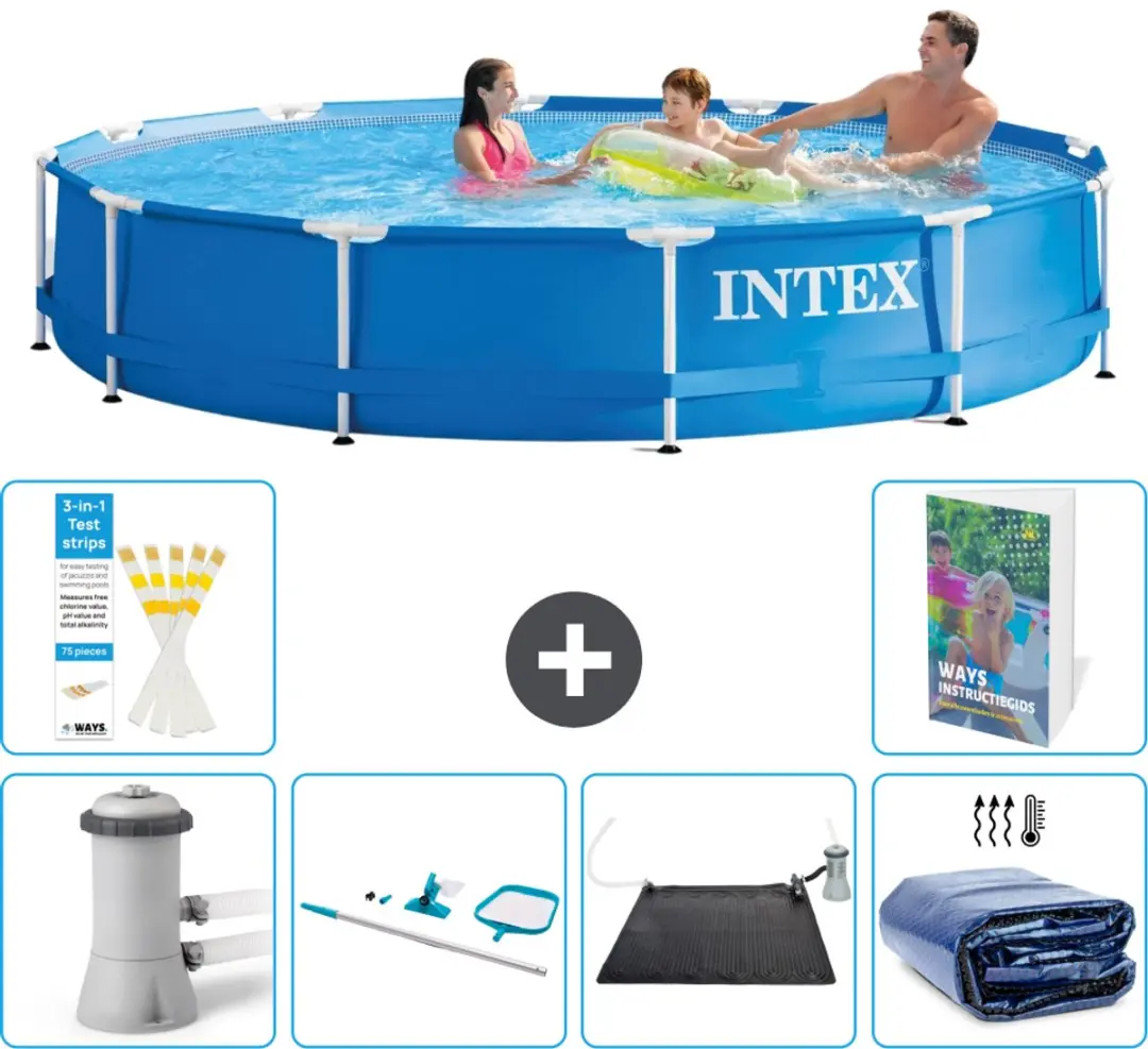 Intex 28212GN-Blauw Rond Frame Zwembad 366x76cm