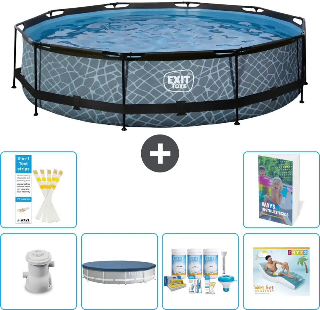 EXIT Toys Rond Stone Frame Zwembad 360x76cm
