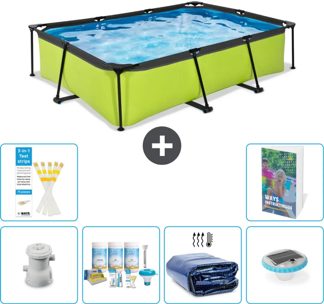 EXIT Toys Lime Frame Zwembad 300x200x65cm