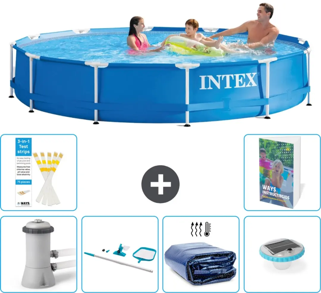 Intex 28212GN-Blauw Rond Frame Zwembad 366x76cm