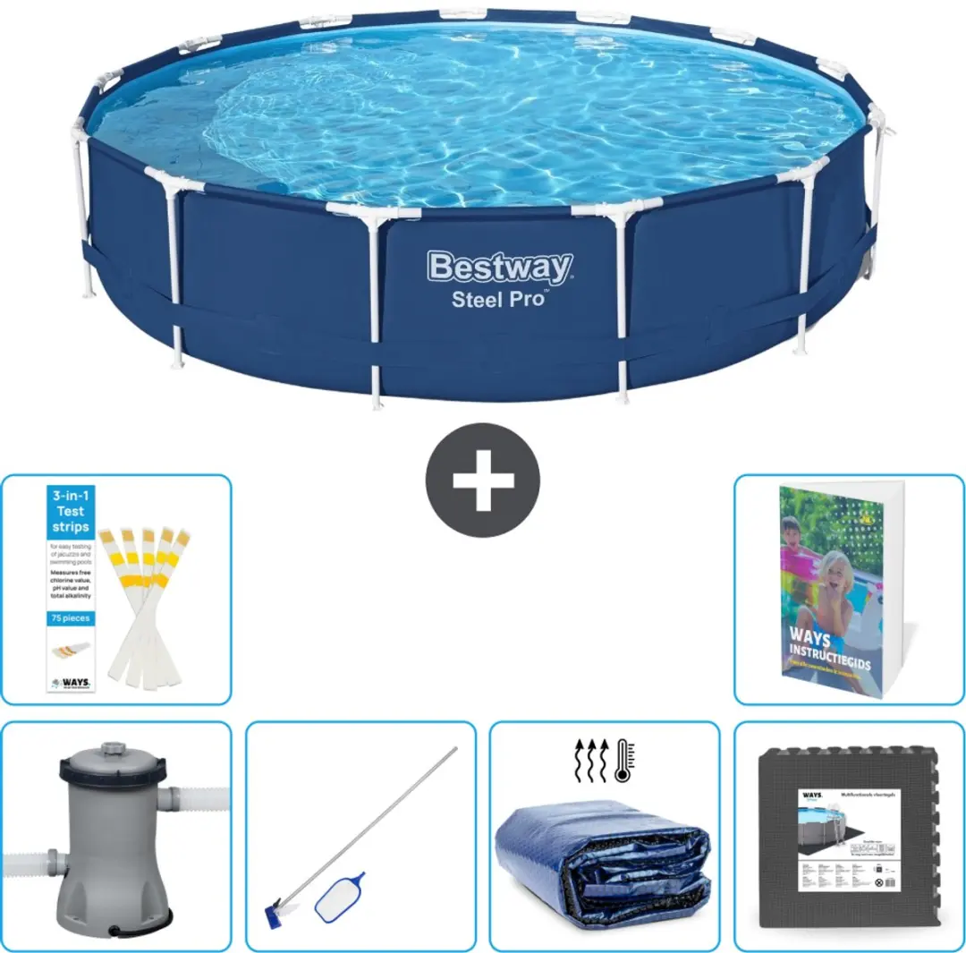Bestway Steel Pro Zwembad 396x84cm Blauw