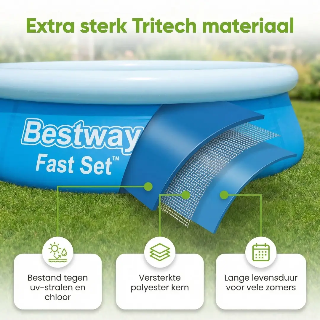 Bestway Fast Set Zwembad 366x76cm - 7-delig - Blauw
