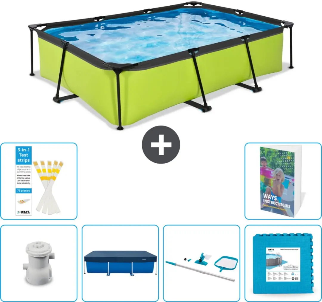 EXIT Toys Lime Frame Zwembad 300x200x65cm