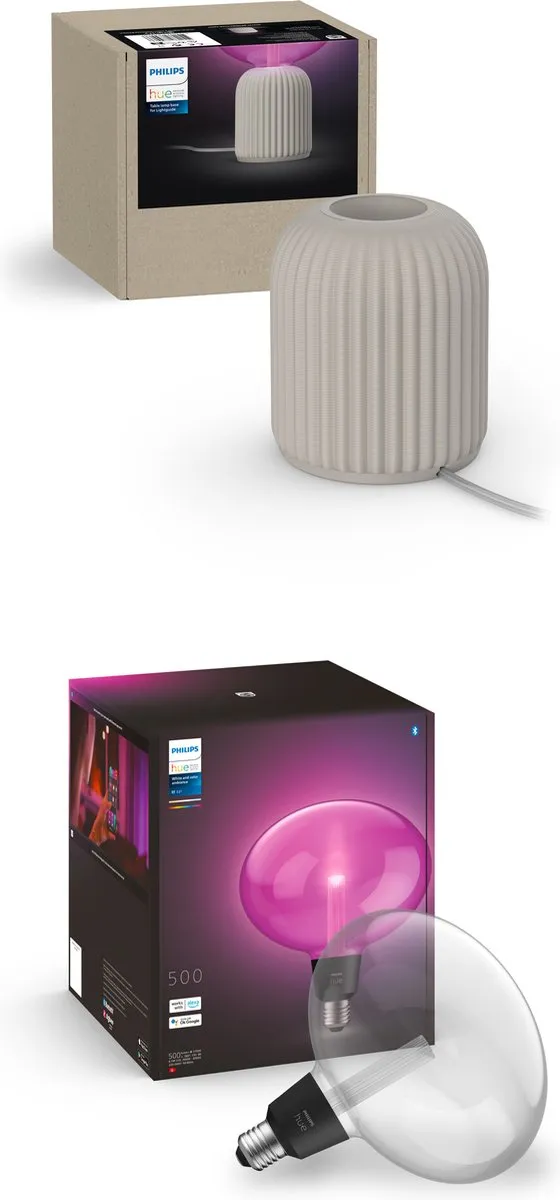 Philips Hue Lightguide 3D-geprinte Tafellamp Zandkleur - E27 RGBW - afbeelding 6 van 6