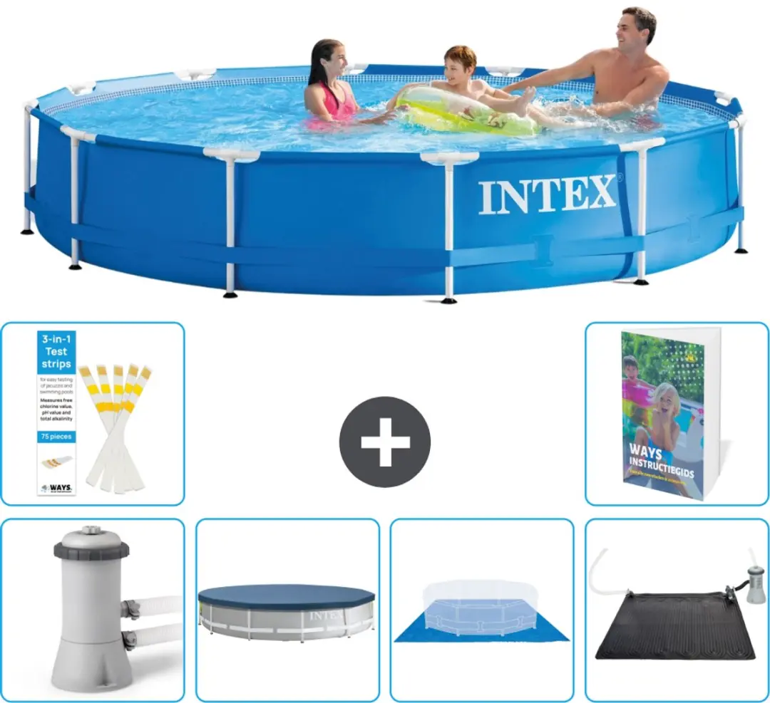 Intex 28212GN-Blauw Rond Frame Zwembad 366x76cm