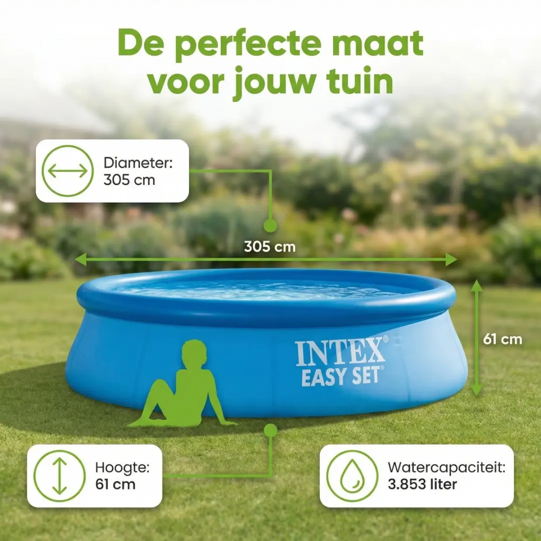 Intex Easy Set Zwembad 305cm x 61cm - Blauw - 7-delig