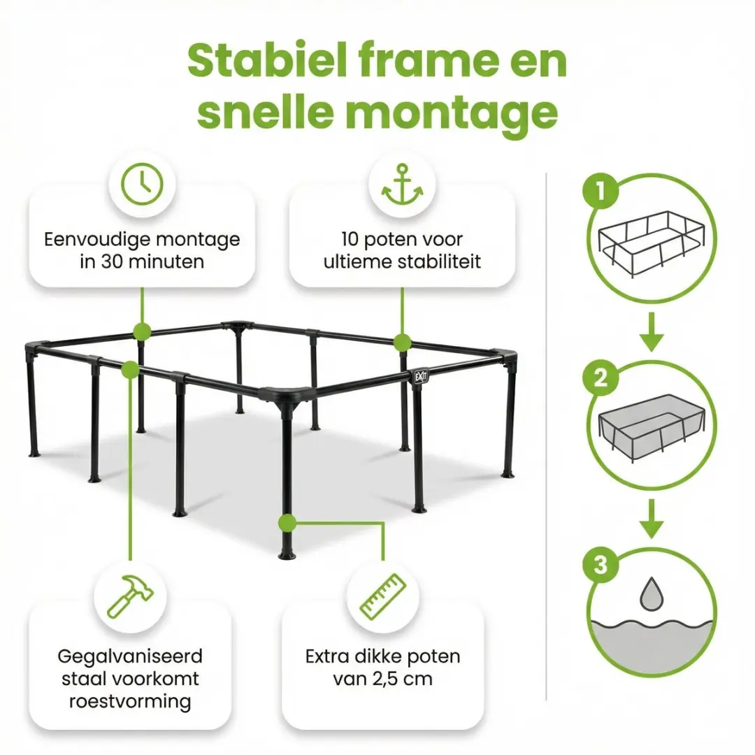 EXIT Toys Rond Stone Frame Zwembad 360x76cm - 7-delig - Grijs