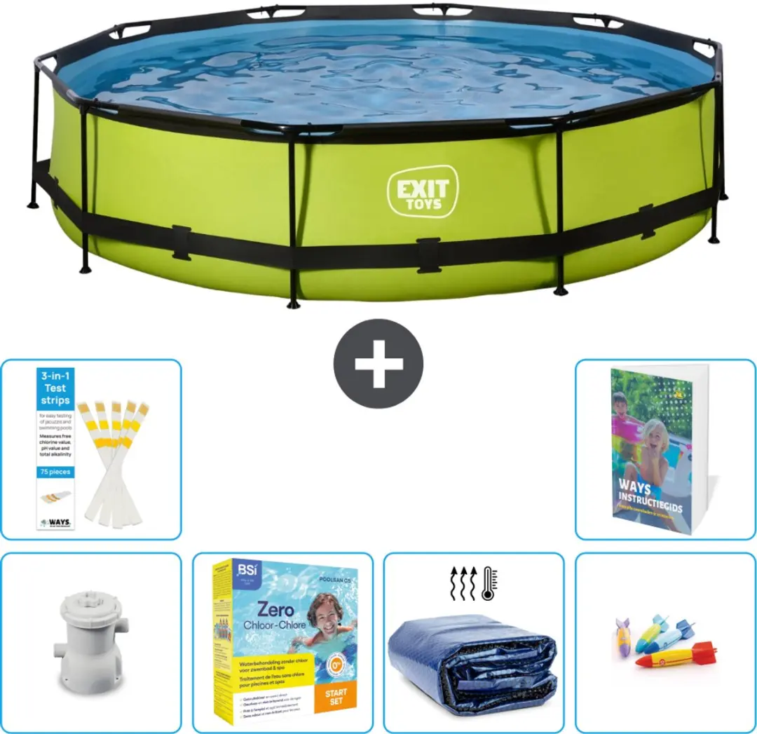 EXIT Toys Rond Lime Frame Zwembad 360x76cm