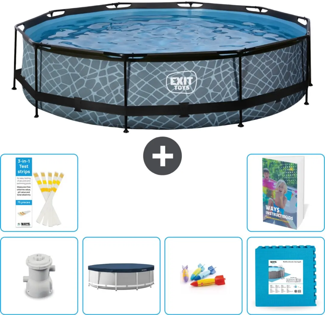 EXIT Toys Rond Stone Frame Zwembad 360x76cm
