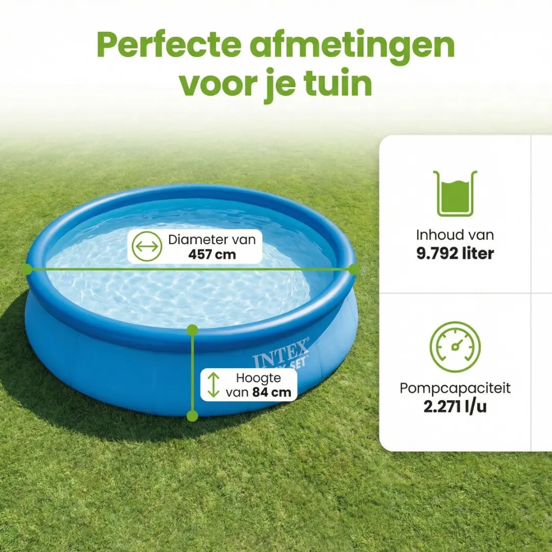 Intex Easy Set Zwembad 457x84cm - Blauw - 7-delig