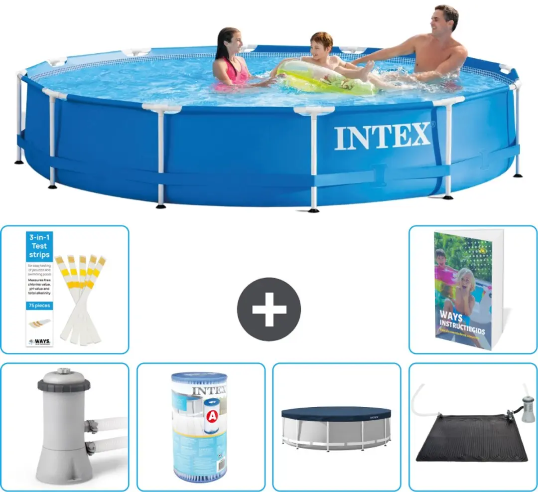 Intex 28212GN-Blauw Rond Frame Zwembad 366x76cm