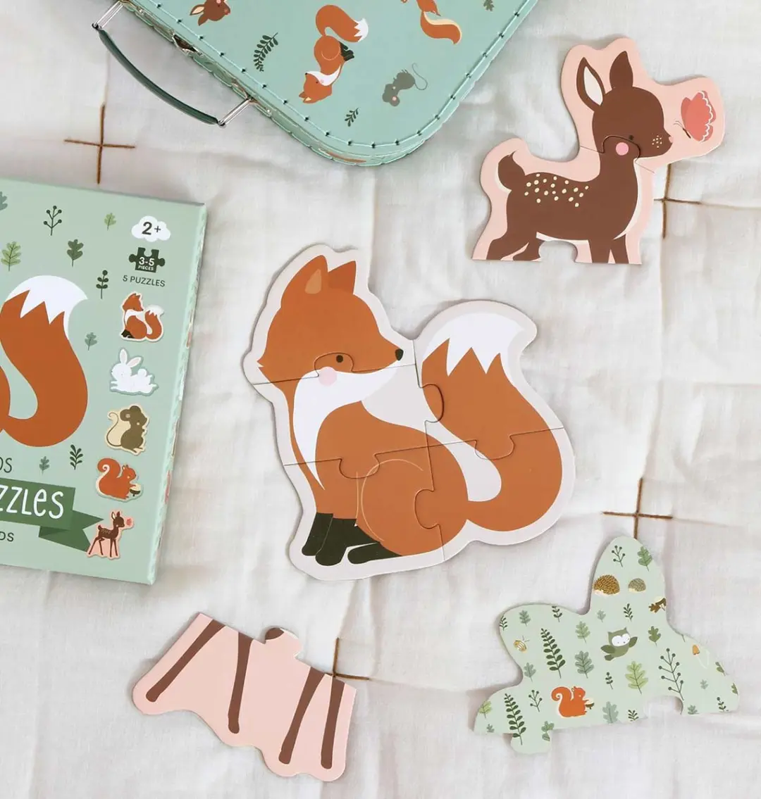 A Little Lovely Company Bosvriendjes Puzzel - 5 Stuks 19-delig