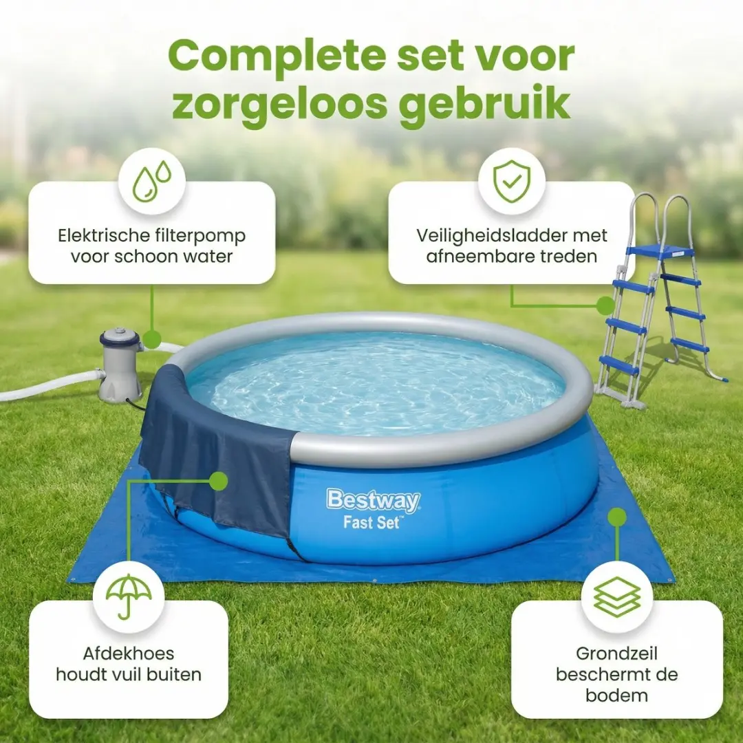Bestway Fast Set Zwembad 457x122cm - 8-delig - Blauw