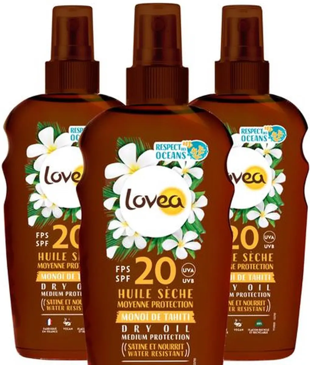Lovea Sun Dry Oil Spray Zonnebrand SPF 20 - 3x150ml