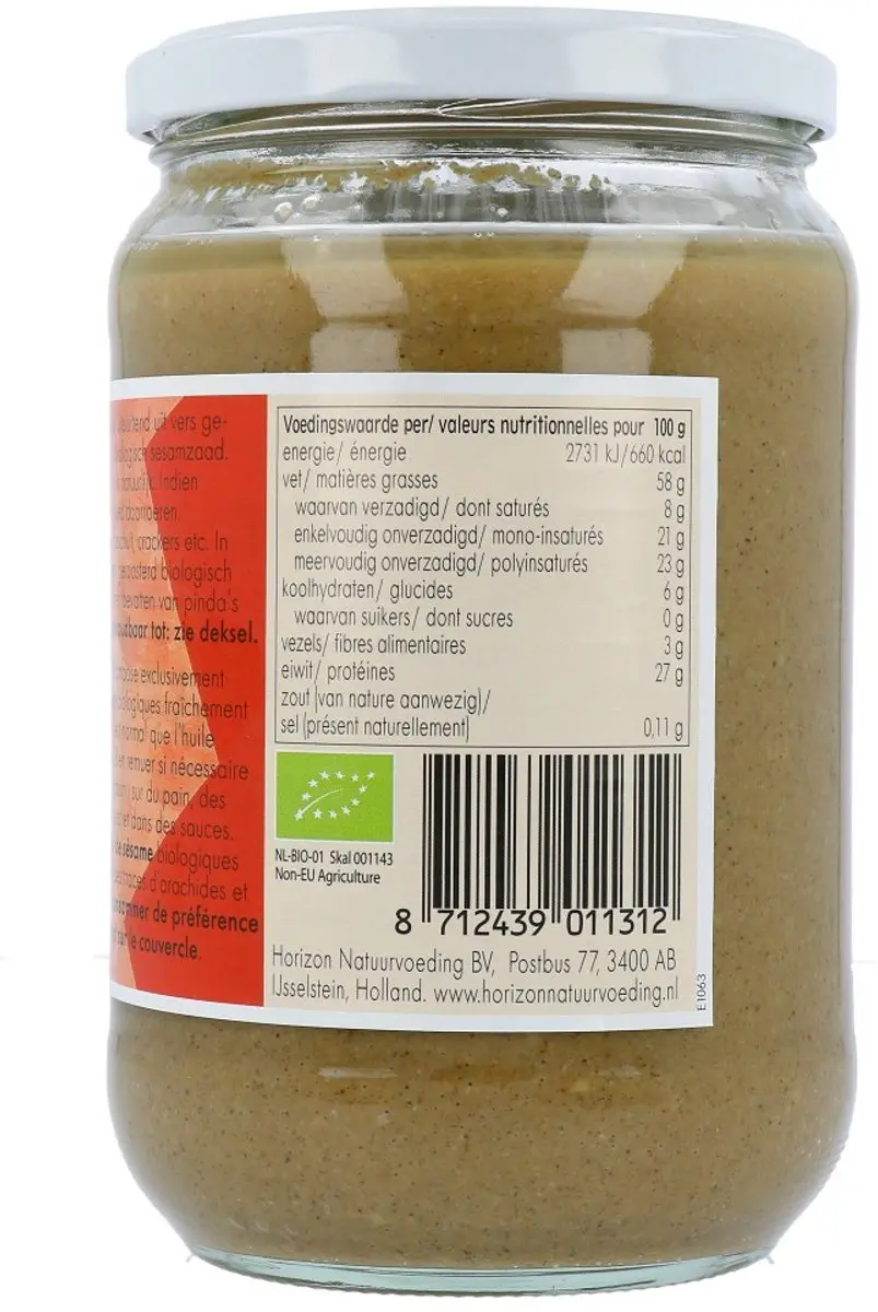 Horizon Tahin Sesampasta 6x650g - Zonder zout