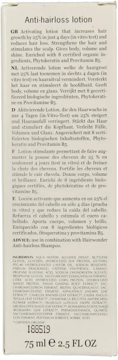 Hairwonder A-Hairloss Lotion 75ml - afbeelding 6 van 6