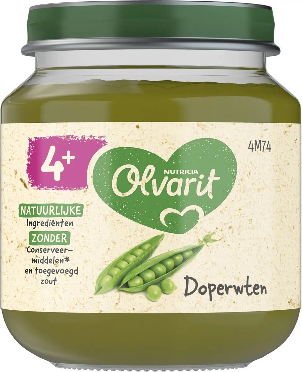 Olvarit Groentehapje Doperwten 125g
