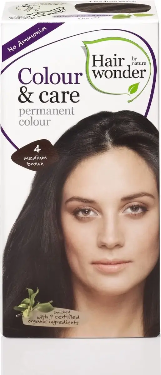 Hairwonder Colour & Care 4 Medium Brown Haarverf 100ml - afbeelding 6 van 6