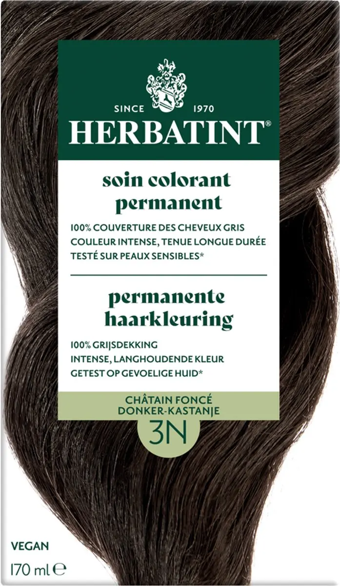 Herbatint Haarverf 3N Donker Kastanje 170ml - Grijsdekking - afbeelding 6 van 6