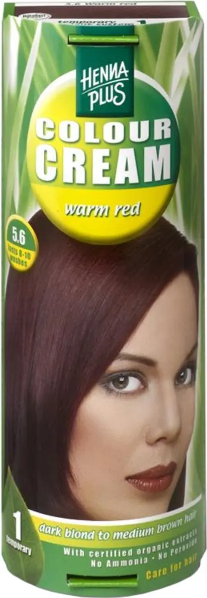 Hennaplus Kleurcrème Warm Rood 60ml