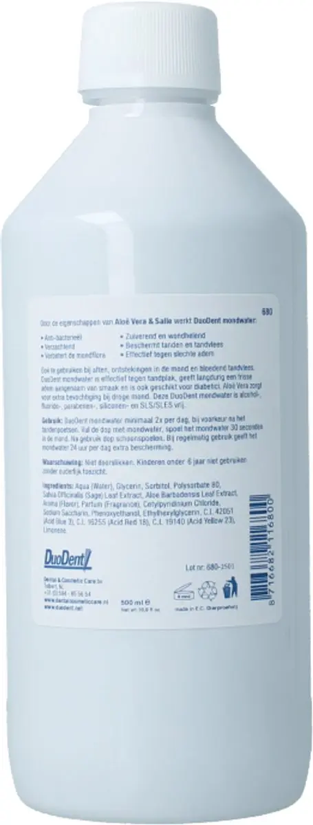 Duodent Aloe Vera/Sali Mondwater 500ml