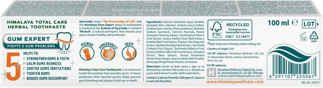 Himalaya Herbals Gum Expert Total Care XL Tandpasta 100ml