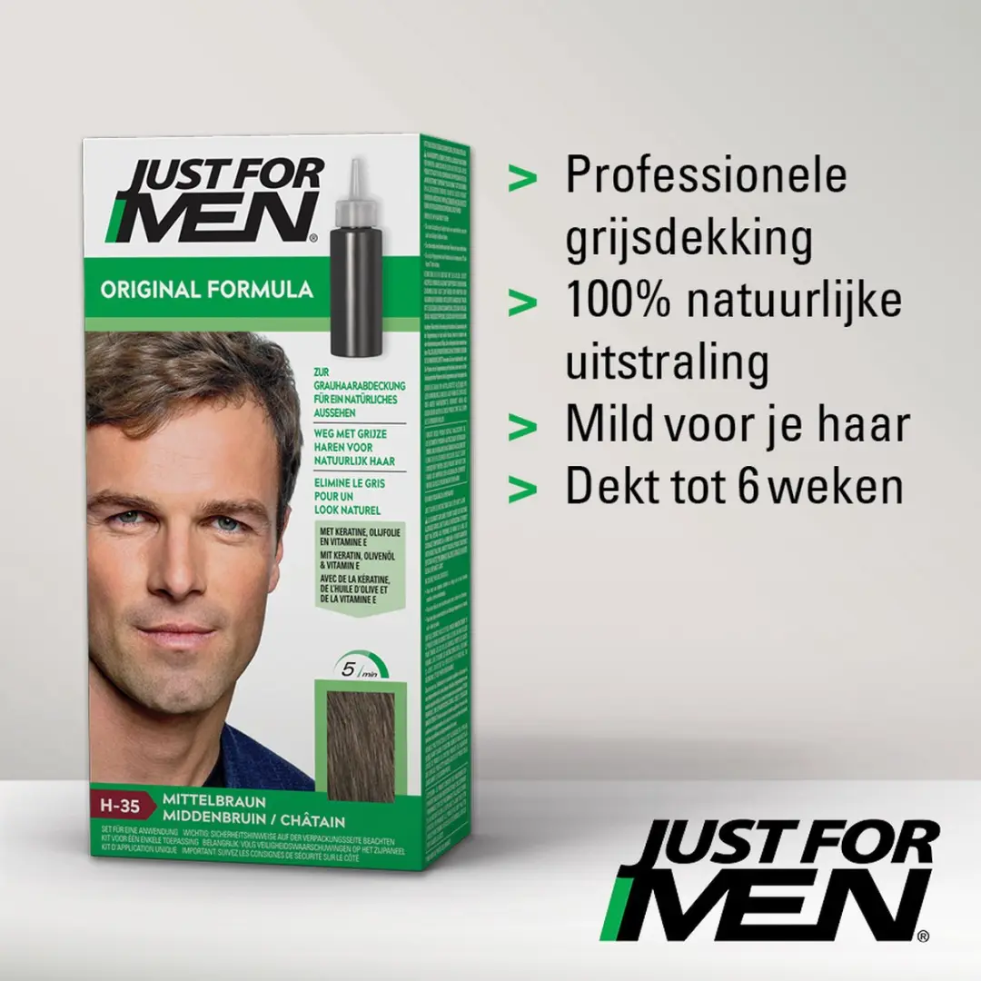 Just For Men Original Haarkleuring Middenbruin 66ml