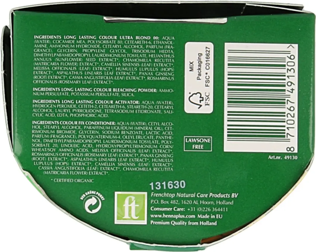 Hennaplus Long Lasting Colours 00 Ultra Blond Haarverf - 100mg