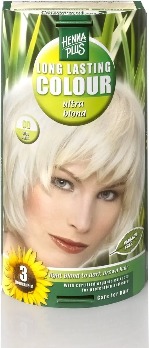 Hennaplus Long Lasting Colours 00 Ultra Blond Haarverf - 100mg - afbeelding 6 van 6