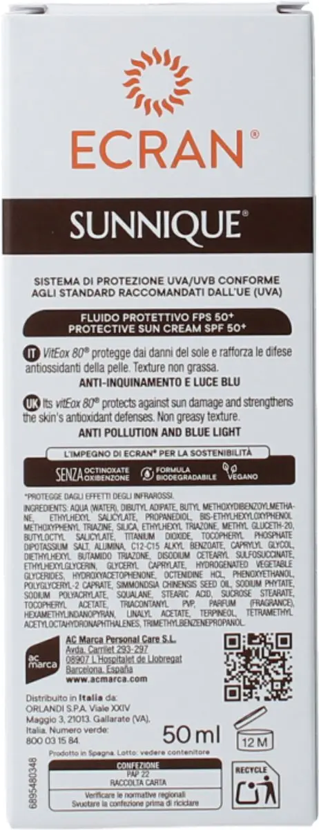 Ecran Sunique Gezichtcrème SPF50 50ml