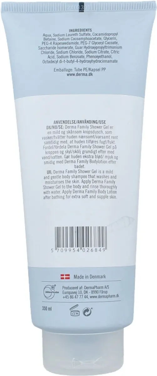 Derma Eco Family Douchegel 350ml - Parfumvrij