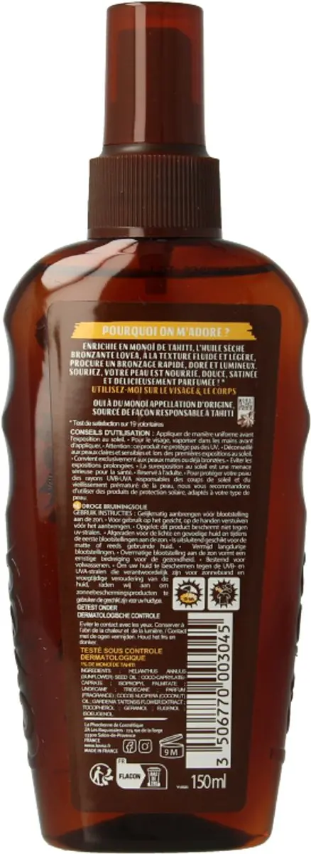 Lovea Sun Dry Oil Spray Bronzing 150ml - Medium