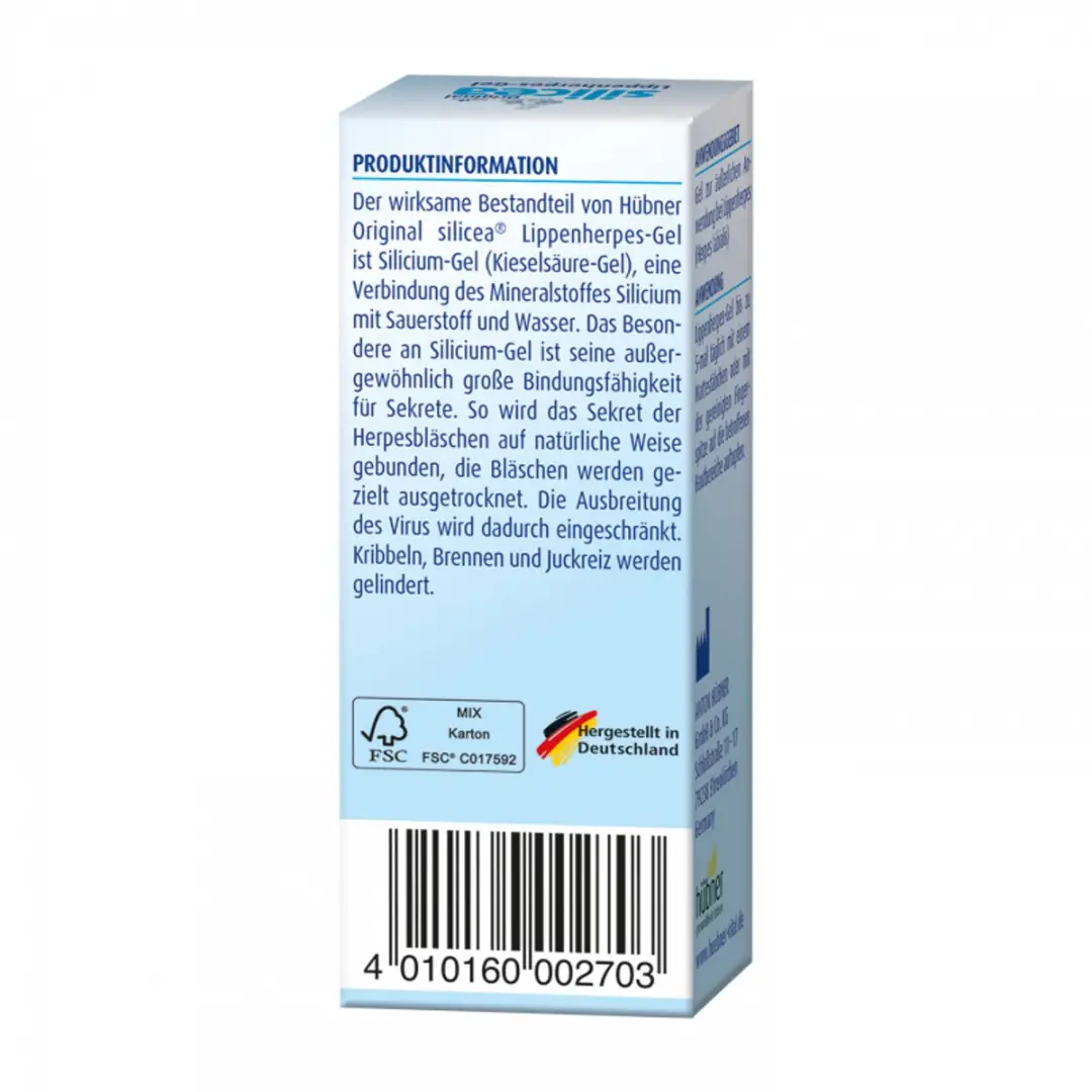 Hubner Silicea Koortslipgel 2g