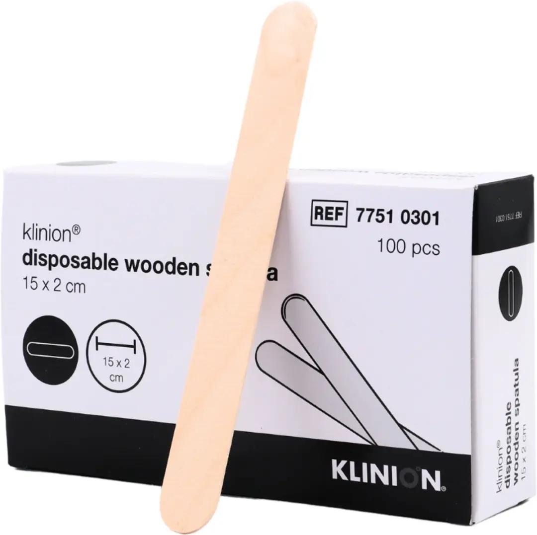 Klinion Tongspatel Hout 15x2cm - 100 Stuks