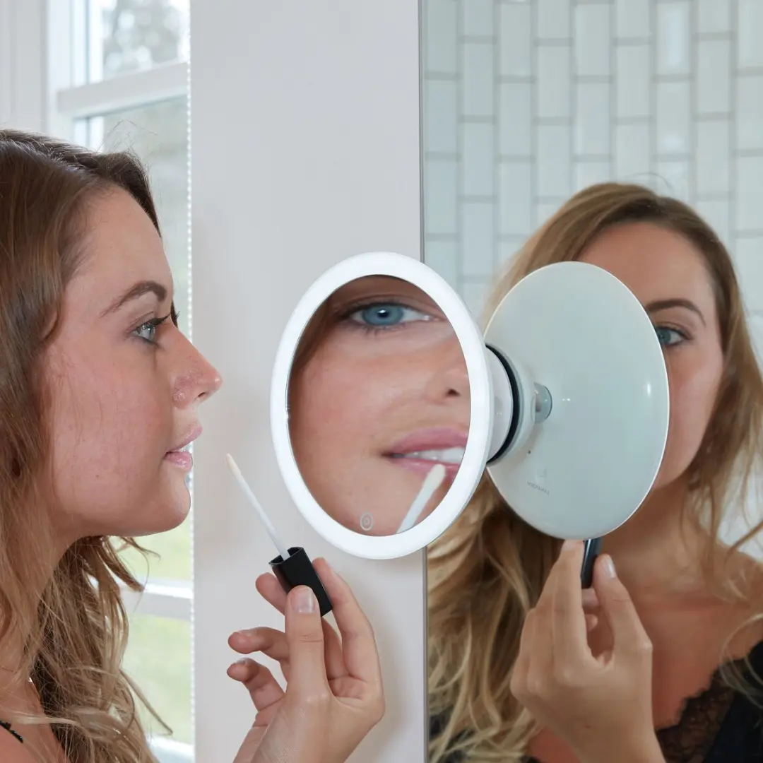 Lanaform 2-in-1 Mirror Make-up Spiegel Verlichting 14cm - X5 Vergroting - Wit