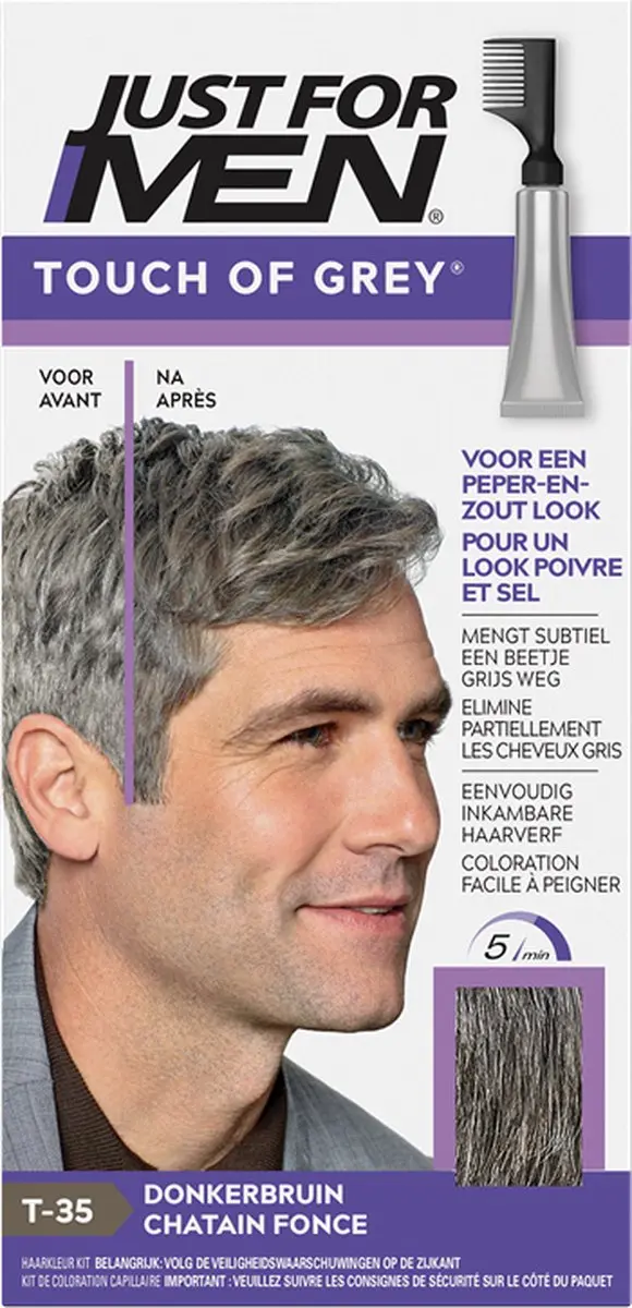 Just For Men Touch of Grey T35 Midden Bruin Haarverf - 40g