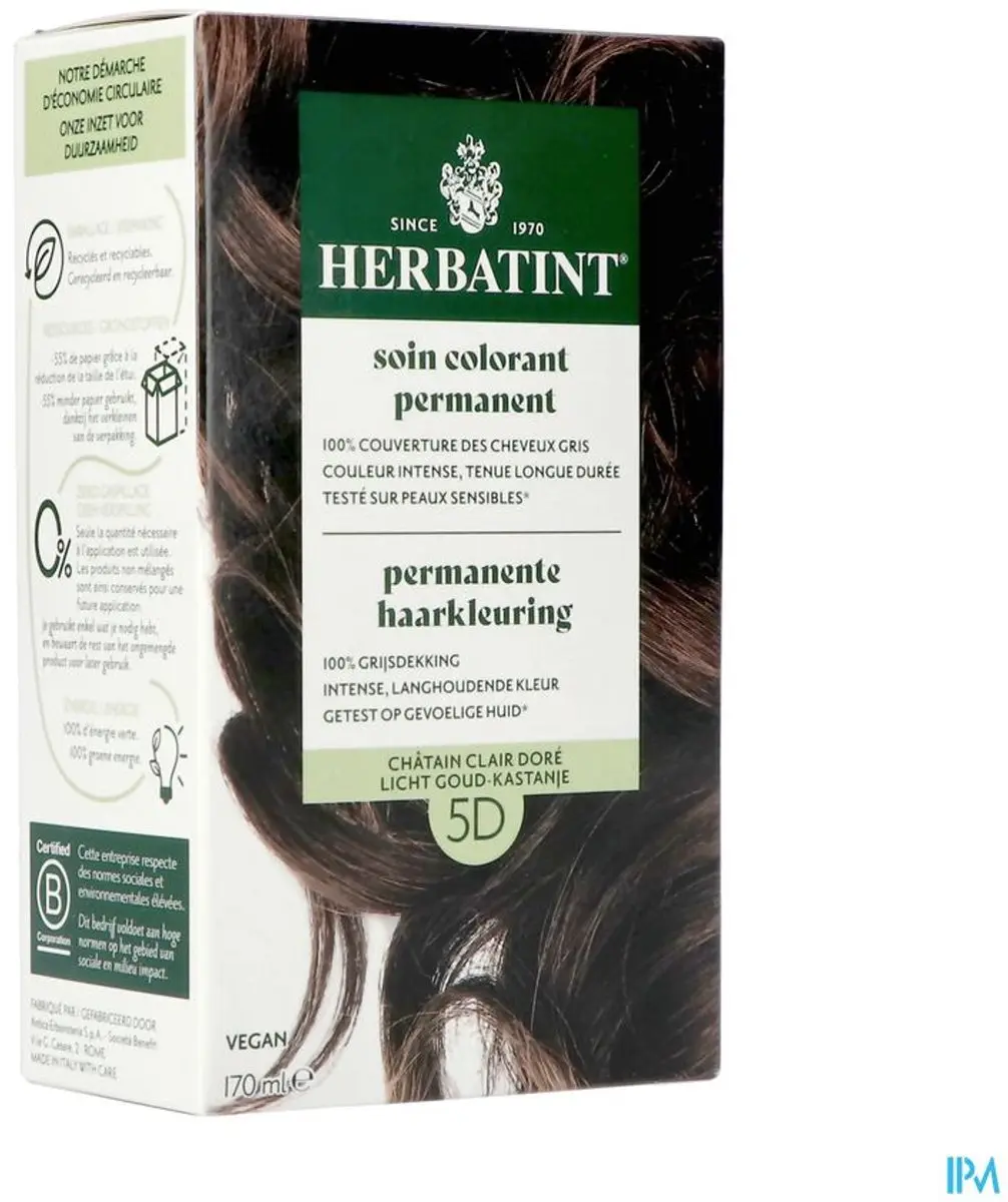 Herbatint Haarverf 5D Licht Goud Kastanje 170ml