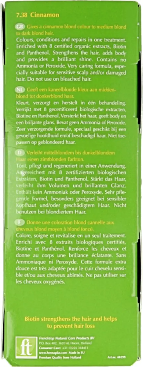 Hennaplus Colour Cream 7.38 Cinnamon Haarverf 60ml