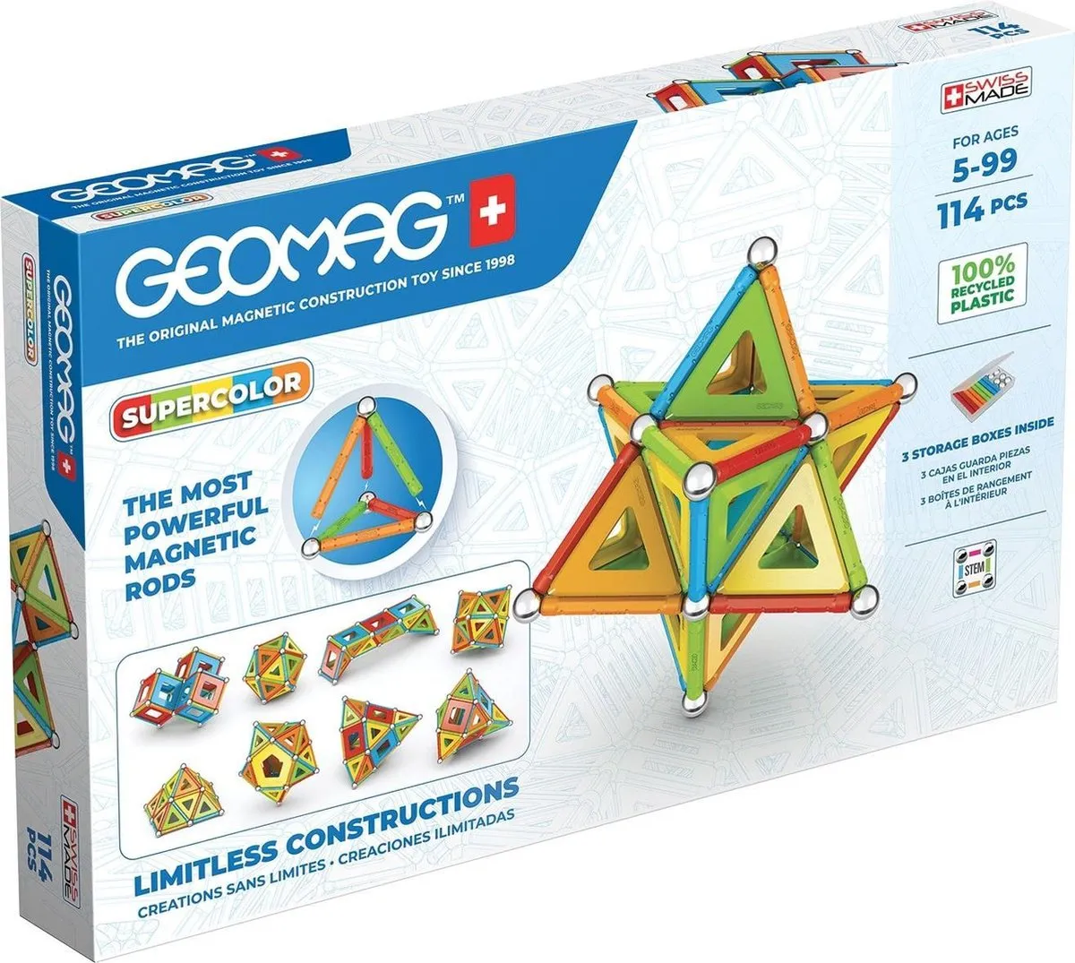 Geomag Super Color Recycled 114-delig - Multi