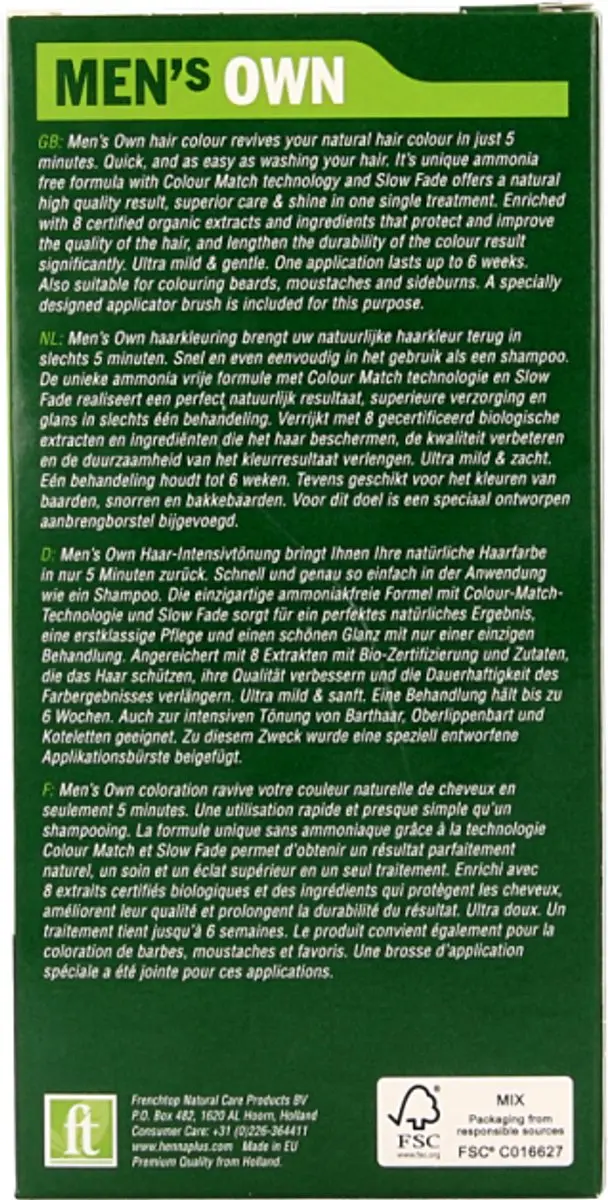 Hennaplus Men's Own Haarverf Donkerbruin 80ml