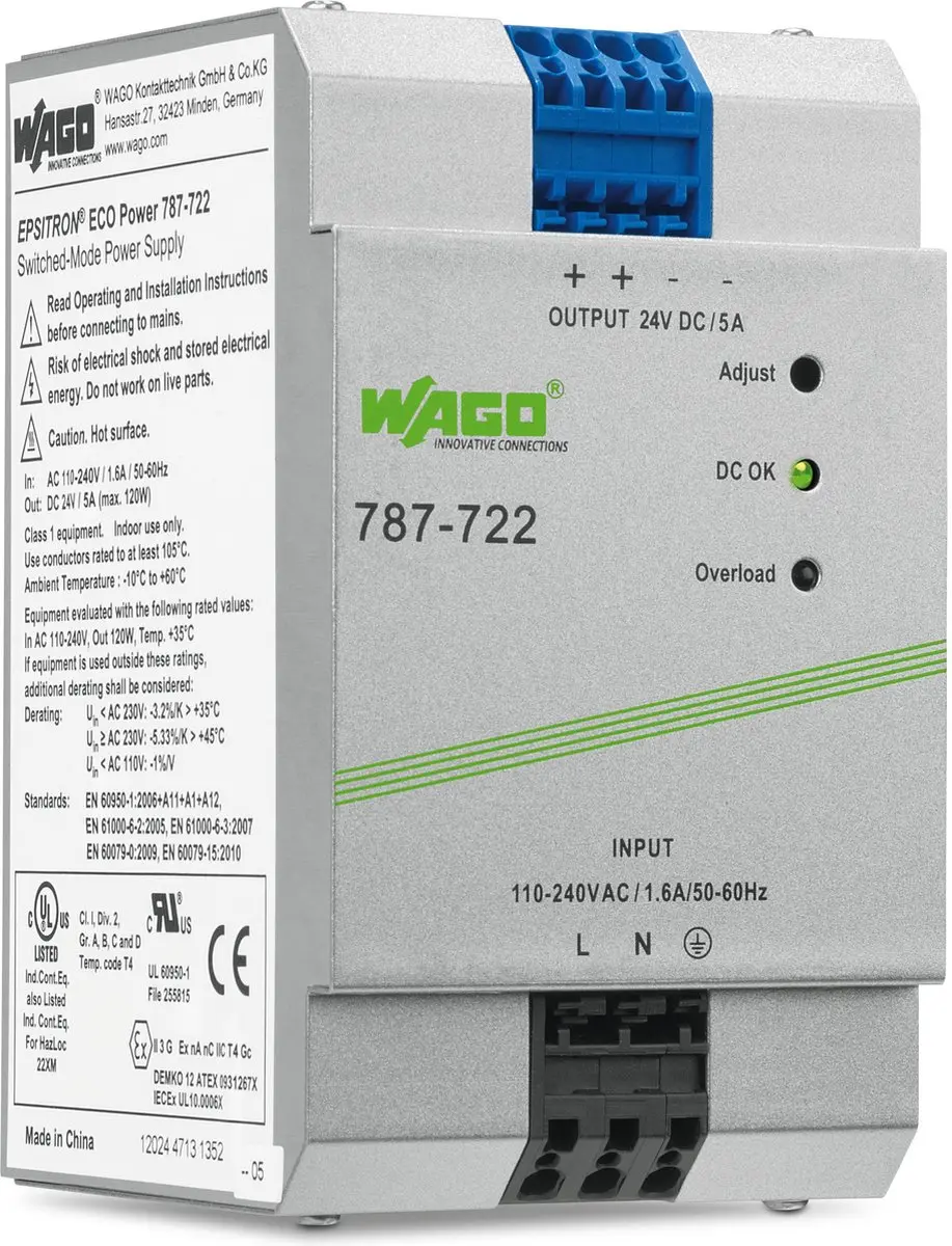 WAGO 787-722 DIN-rail Netvoeding 24V 5A
