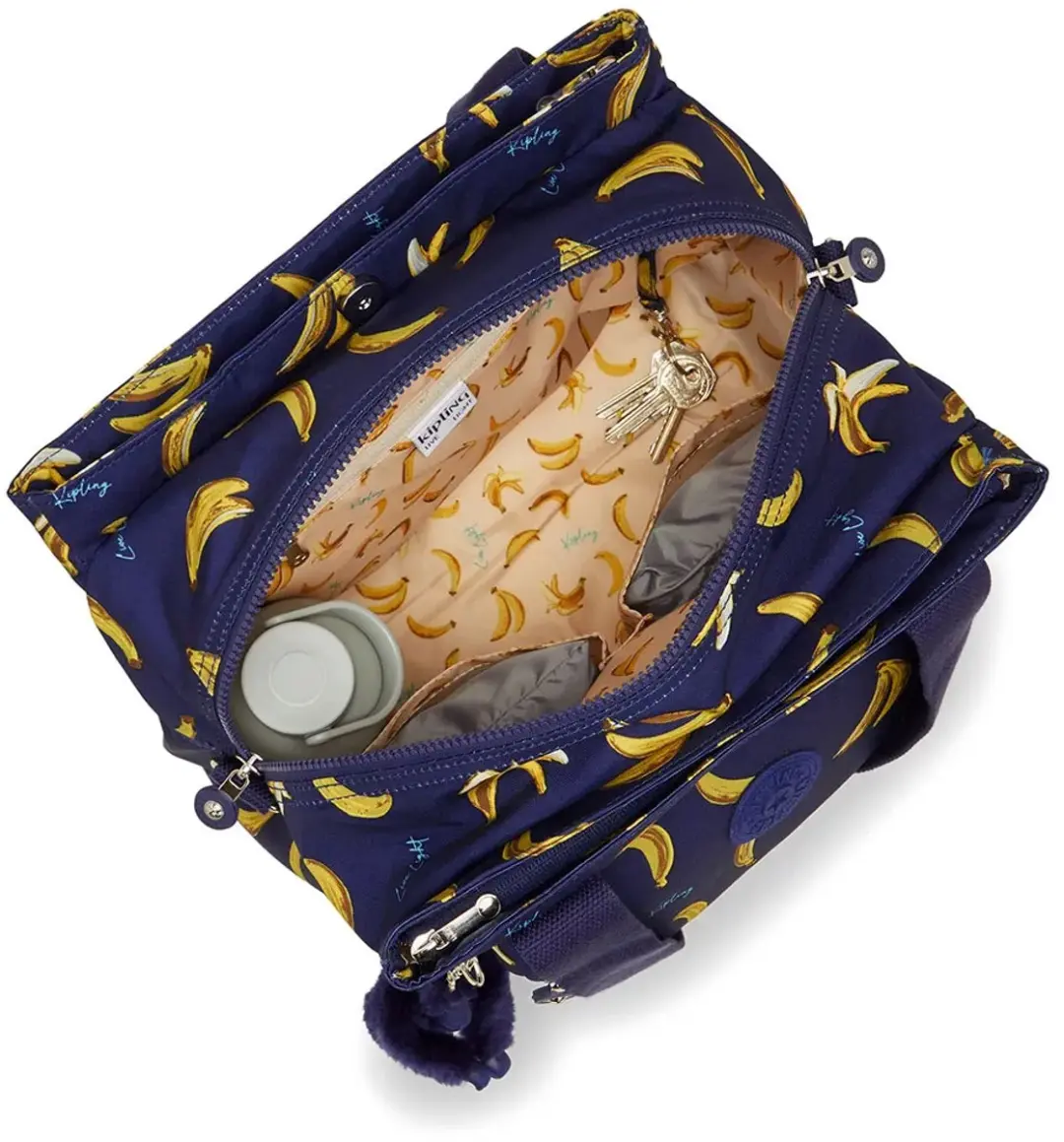 Kipling Nappisac 17L - Blauw Baby Banana Print