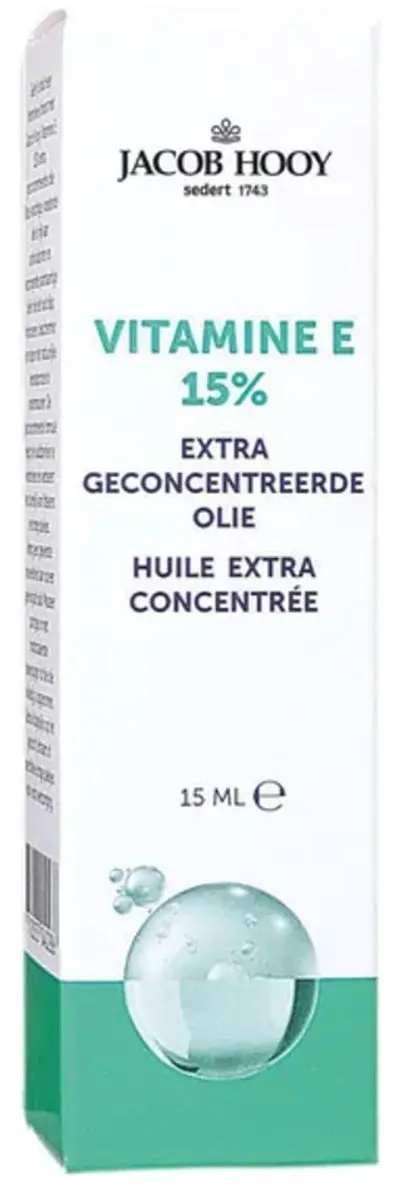 Jacob Hooy Vitamine E Olie Concentraat 15% 15ml