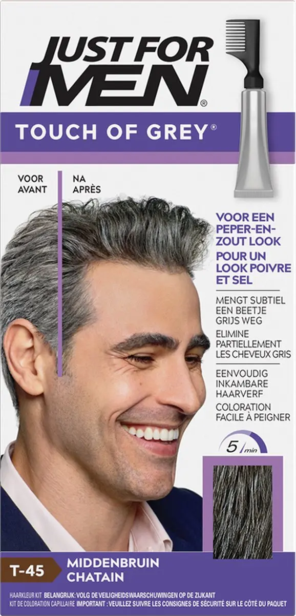 Just For Men Touch of Grey T45 Haarverf - Donkerbruin 40g