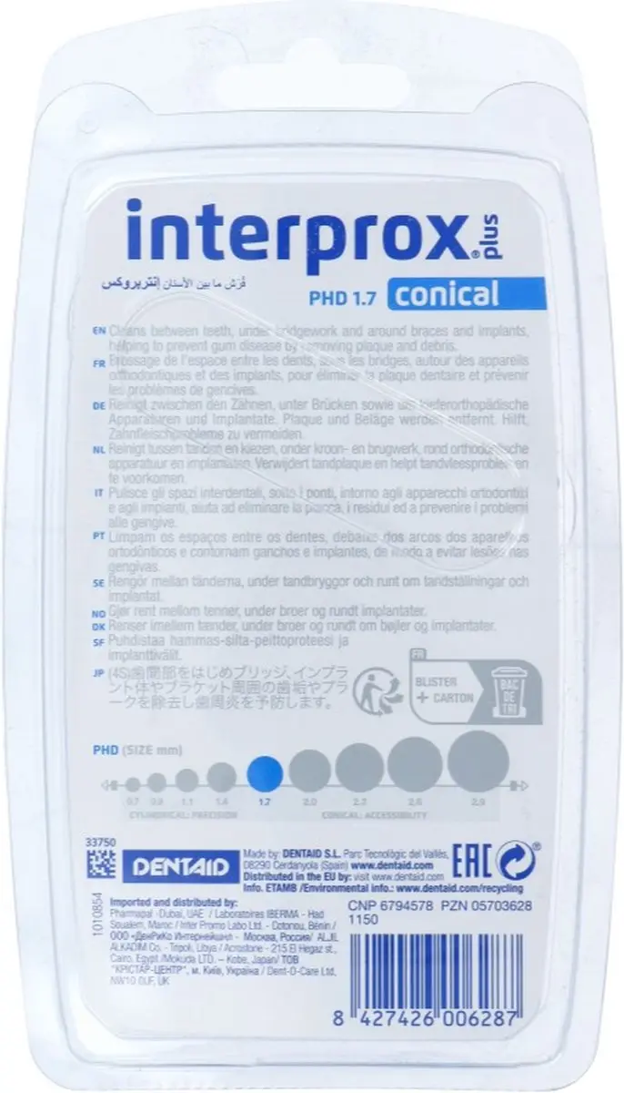 Interprox Plus Conical Blauw PHD 1,7mm - 6 Ragers - afbeelding 6 van 6